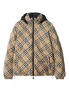 Burberry Reversible Check Puffer Jacket In White