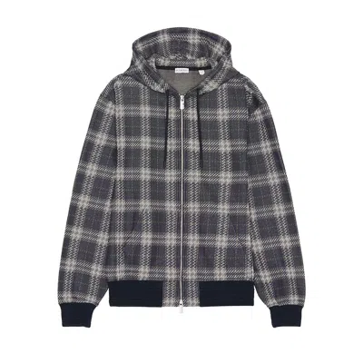 Burberry Men's Jacquard Check Hoodie In Gray