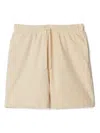 Burberry Solid Color Shorts With Equestrian Knight Print In Calico