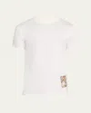 Burberry Men's Jersey Check Patch T-shirt In Chalk