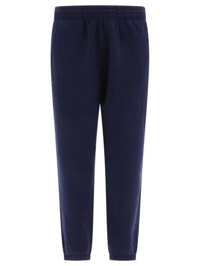 Burberry Men Joggers With Embroidered Logo In Blue