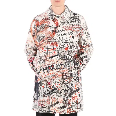 Burberry Men's Keats Doodle Print Single-breasted Coat In Multi