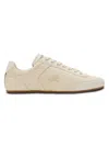 Burberry Men's Knight Leather & Suede Low-top Sneakers In White