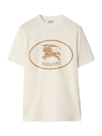 BURBERRY BURBERRY MEN KNIGHT STAMP COTTON T-SHIRT
