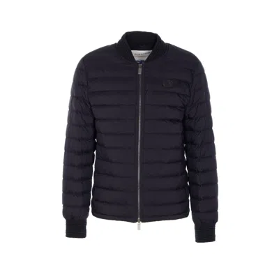 Burberry Men Knight Stamp Nylon Down Jacket In Black