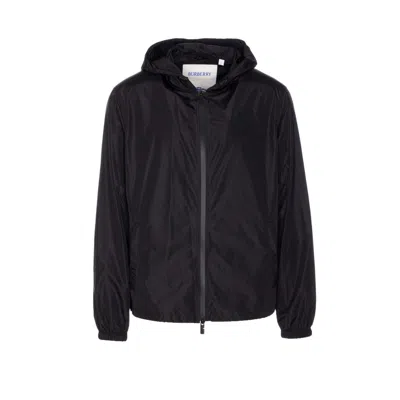 Burberry Men Knight Stamp Nylon Jacket In Black