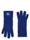 Burberry Men's Knitted Gloves In Blue