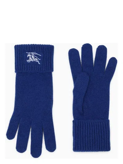 Burberry Men's Knitted Gloves In Blue