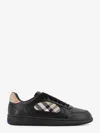 Burberry Indigo Blue Leather And Check Sneaker Terrace