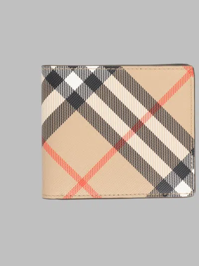 Burberry Men's Leather-feel Wallet With Secure Closure In Beige