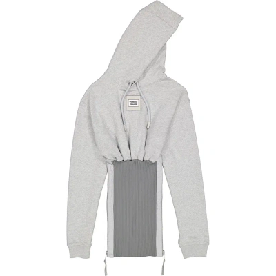 Burberry Men's Light Pebble Grey Reconstructed Cotton Hoodie