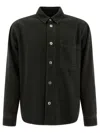 Burberry Button-up Cotton Jacket With Classic Collar In Black