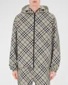 Burberry Checked Reversible Hooded Jacket In Lichen Ip Check