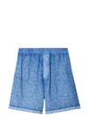 Burberry Equestrian Knight Applique Linen Shorts