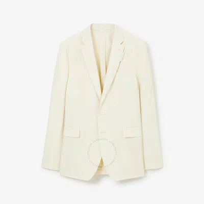 Burberry Men's Linen Blend Slim Fit Tailored Jacket In White