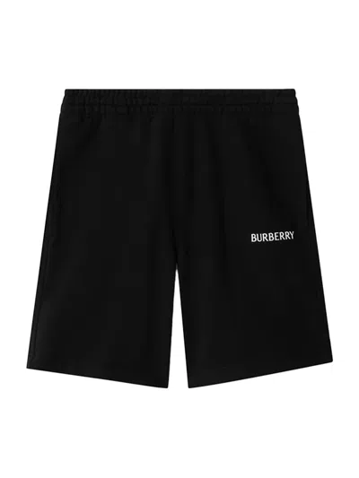 Burberry Logo Printed Track Shorts In Black