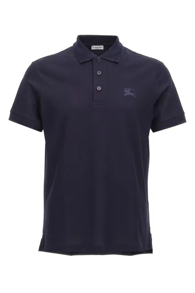 Burberry Logo Embroidery Polo Shirt In Blue