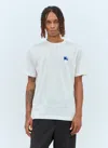 Burberry Mens Salt Ekd-embroidered Short-sleeve Cotton-jersey T-shirt In White