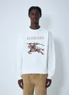 Burberry Crewneck Cotton Sweatshirt With Cross Stitch Ekd In White