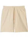 Burberry Relaxed-fit Cotton Shorts With Drawstring Waistband In Neutral