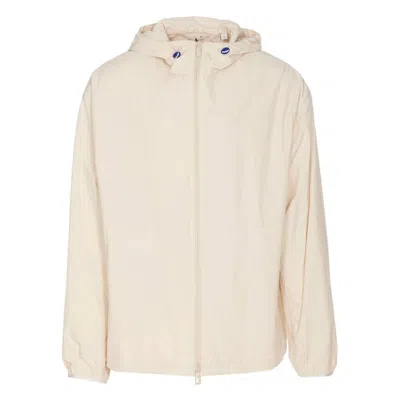 Burberry Hooded Lightweight Coat With Distinctive Logo In Neutral