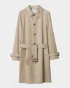 Burberry Gabardine-weave Trench Coat In Fossil