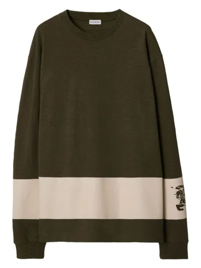 BURBERRY MEN'S LONG-SLEEVED TOP CRAFTED WITH COTTON JERSEY