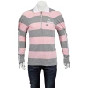 BURBERRY BURBERRY MEN'S LONG-SLEEVED ZIP DETAIL STRIPED POLO SHIRT