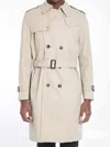 Burberry Long Trench Coat In Gray