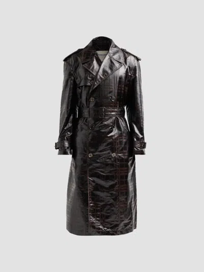 Burberry Men's Ludlow Check Trench Coat In Burgundy