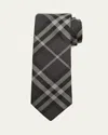 Burberry Silk Vintage Check Tie In Charcoal