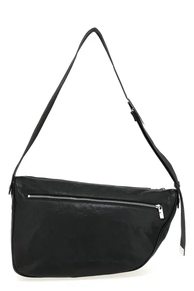 Burberry Slate Leather Shield Crossbody Bag In Multicolor