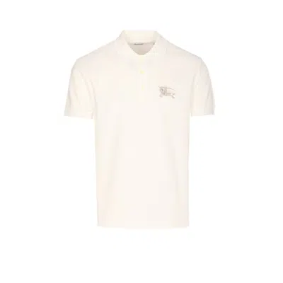 Burberry Men Metallized Ekd Polo In Neutral