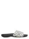 Burberry Beige Dive Check Slides In Linchchk