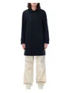 Burberry Mid Camden Heritage Coat In Coal Blue