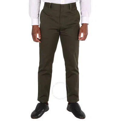 Burberry Men's Military Green Straight-fit Cropped Tailored Trousers