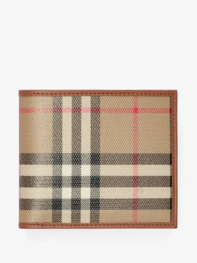 Burberry Men's Mini Bill Coin Bin Wallet In Brown