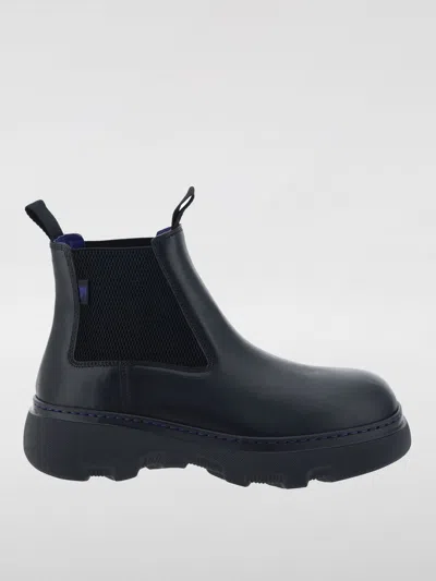 Burberry Mini Creeper Leather Boots In Black