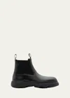Burberry Leather Creeper Low Chelsea Boots In Black