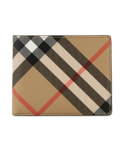 Burberry Check Bifold Wallet In Brown