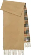 Burberry Reversible Check Cashmere Scarf In Arch Beige