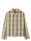Burberry Checked Cotton-flannel Harrington Jacket In Husk