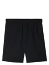 Burberry Ekd-embroidered Cotton Track Shorts In Black