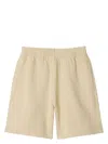 Burberry Relaxed-fit Cotton Shorts With Drawstring Waistband In Nutmeg