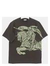 Burberry Equestrian Knight Graphic Print T-shirt In Oil