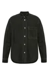 Burberry Button-up Cotton Jacket With Classic Collar In Onyx