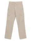 Burberry Cotton Cargo Trousers In Heron
