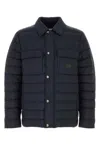 Burberry Men Navy Blue Nylon Down Jacket In Blue