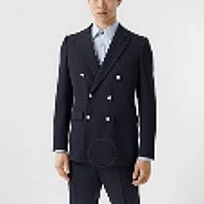 Burberry Men's Navy Double-breasted English Tailored Jacket In Black