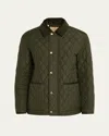 Burberry Padded Corduroy-trimmed Quilted Shell Jacket In Green